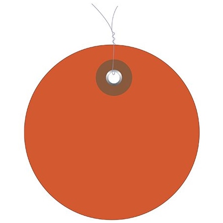 Bsc Preferred 3'' Orange Plastic Circle Tags - Pre-Wired, 100PK BUY00021609
